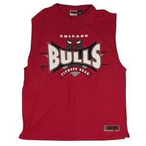 Vintage Chicago Bulls NBA 1996 Jordan Basketball 90s Red Tank Top Size Large